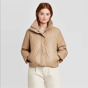 Prologue faux leather puffer